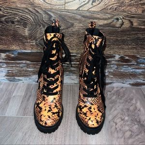 Steve Madden Orange Snakeskin Boots